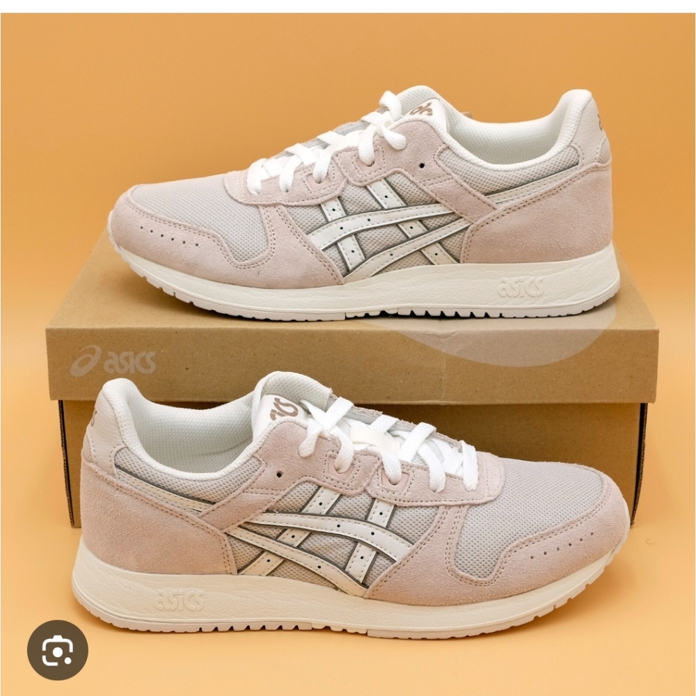 Asics Women's Pink and White Athletic Sneakers